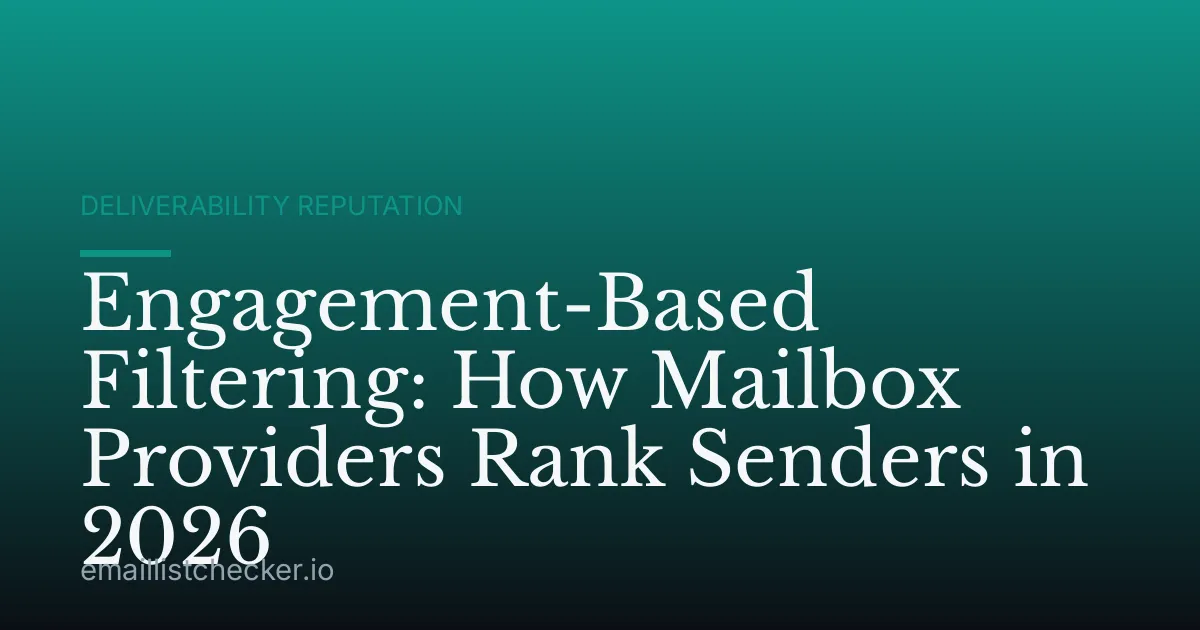 Engagement-Based Filtering: How Mailbox Providers Rank Senders in 2026