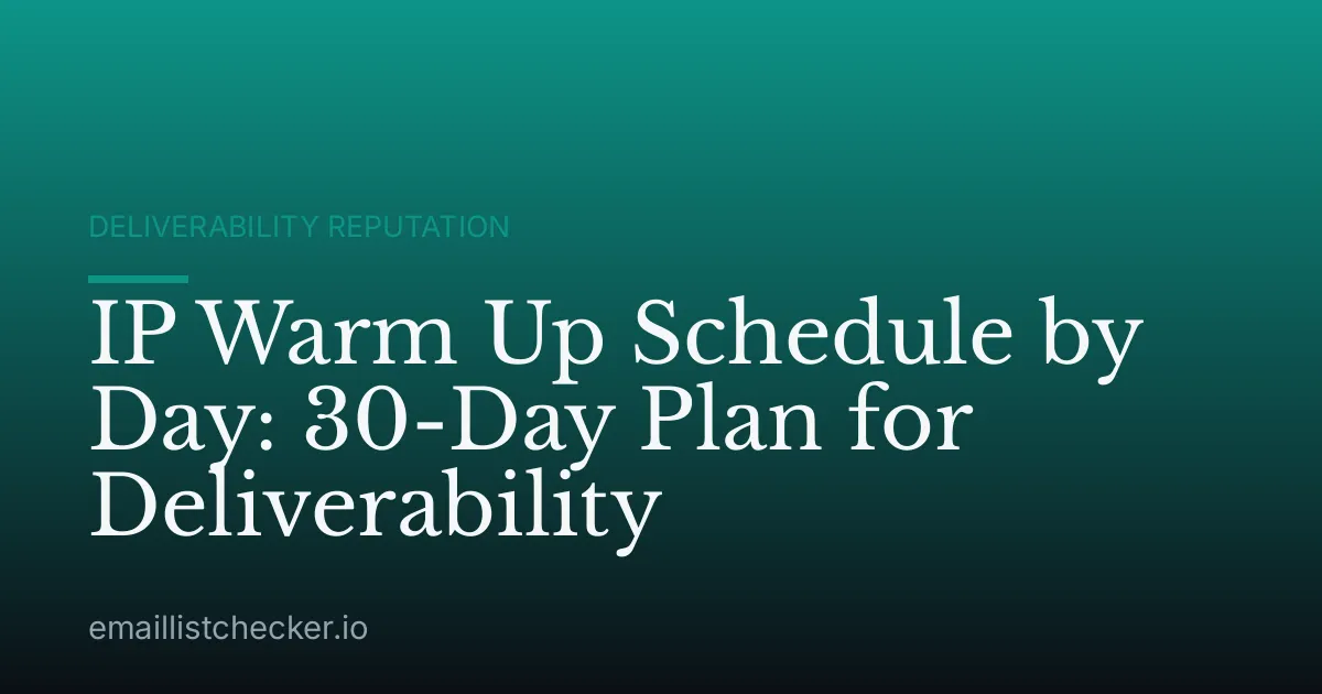 IP Warm Up Schedule by Day: 30-Day Plan for Deliverability