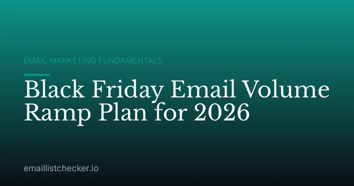 Black Friday Email Volume Ramp Plan for 2026