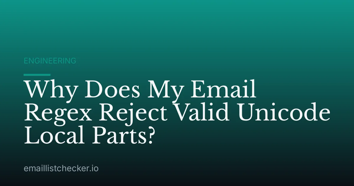 Why Does My Email Regex Reject Valid Unicode Local Parts?