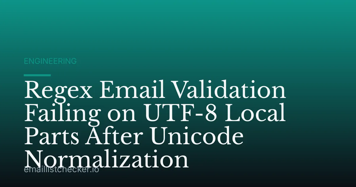 Regex Email Validation Failing on UTF-8 Local Parts After Unicode Normalization