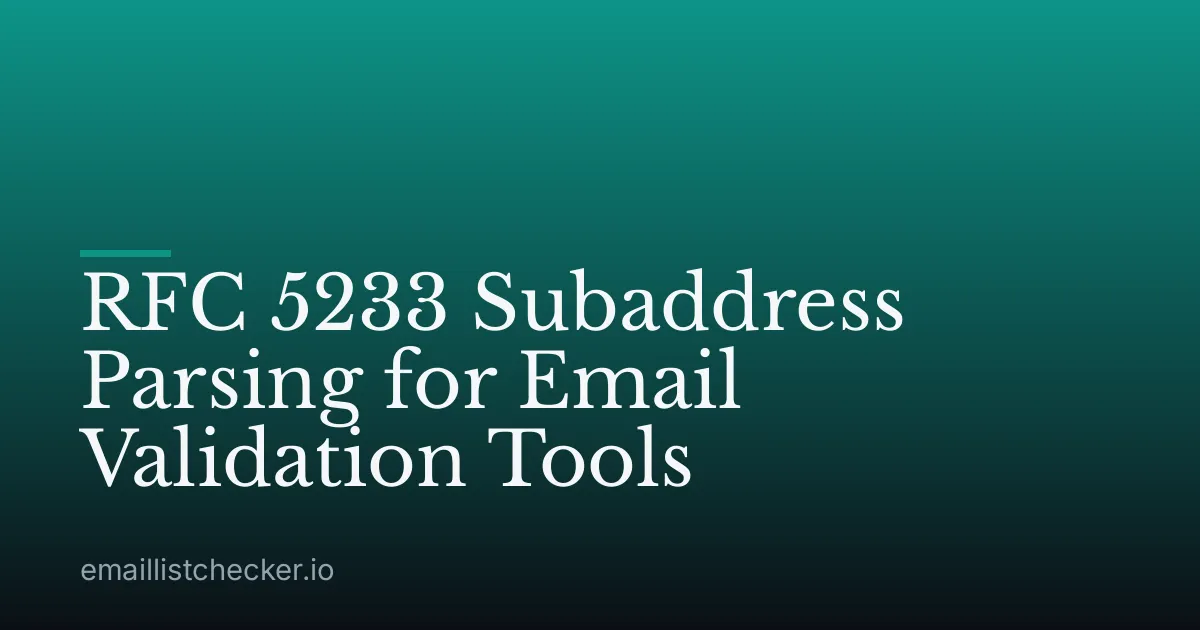 RFC 5233 Subaddress Parsing for Email Validation Tools