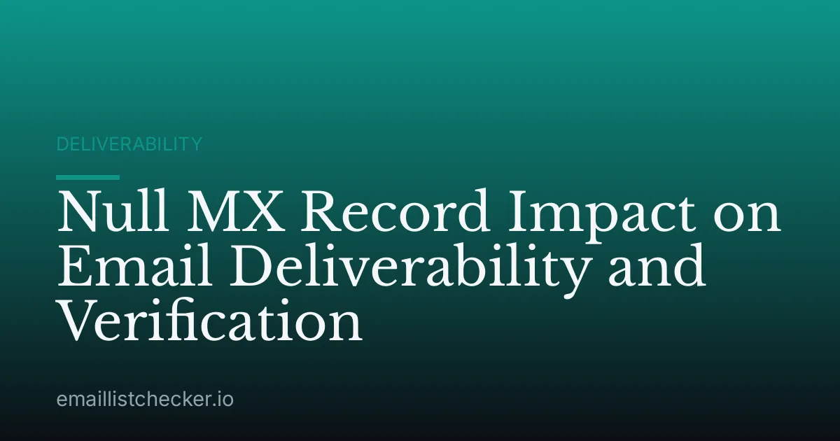 Null MX Record Impact on Email Deliverability and Verification