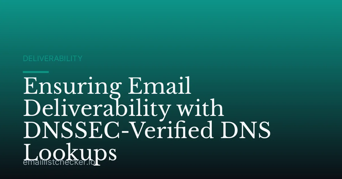Ensuring Email Deliverability with DNSSEC-Verified DNS Lookups