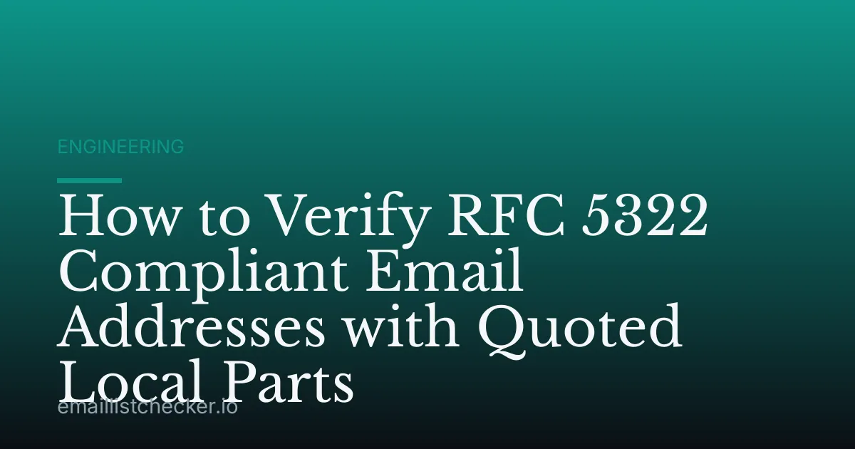 How to Verify RFC 5322 Compliant Email Addresses with Quoted Local Parts