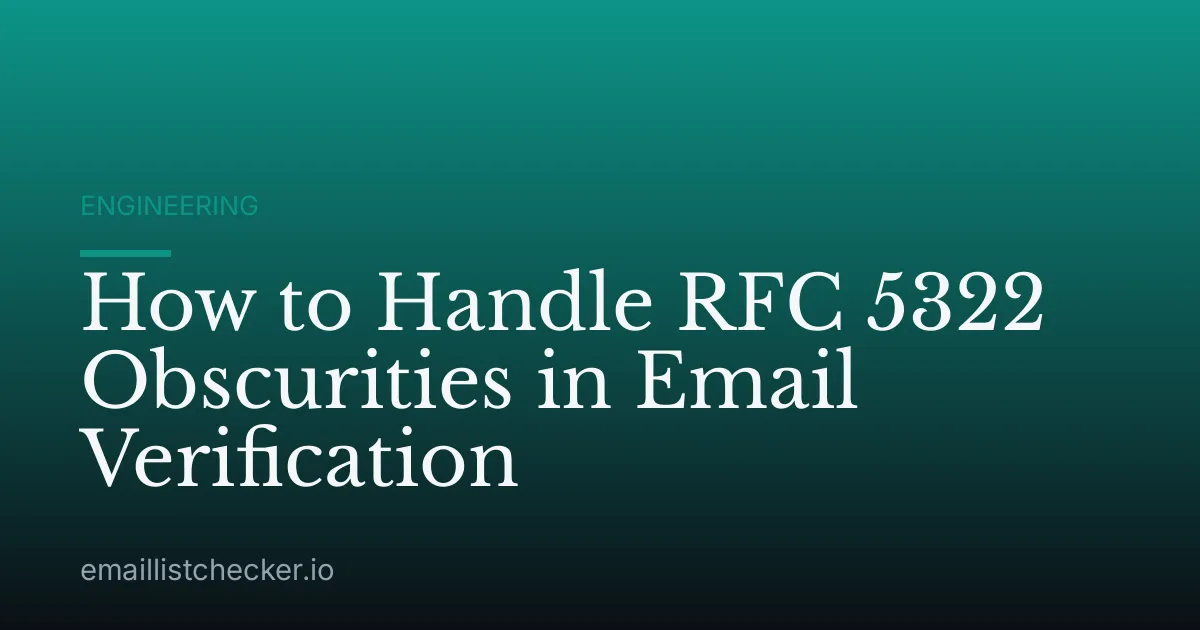 How to Handle RFC 5322 Obscurities in Email Verification