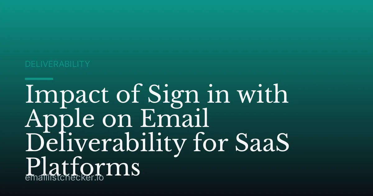 Impact of Sign in with Apple on Email Deliverability for SaaS Platforms
