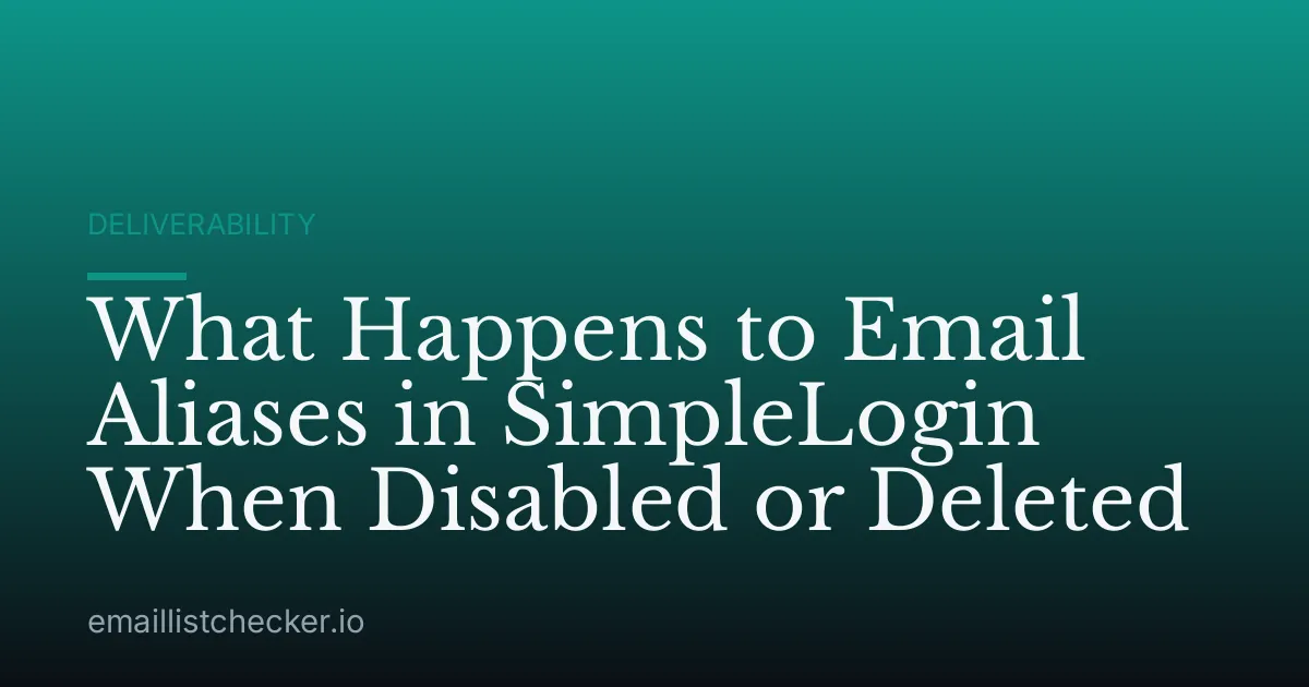What Happens to Email Aliases in SimpleLogin When Disabled or Deleted