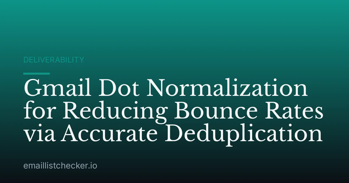 Gmail Dot Normalization for Reducing Bounce Rates via Accurate Deduplication