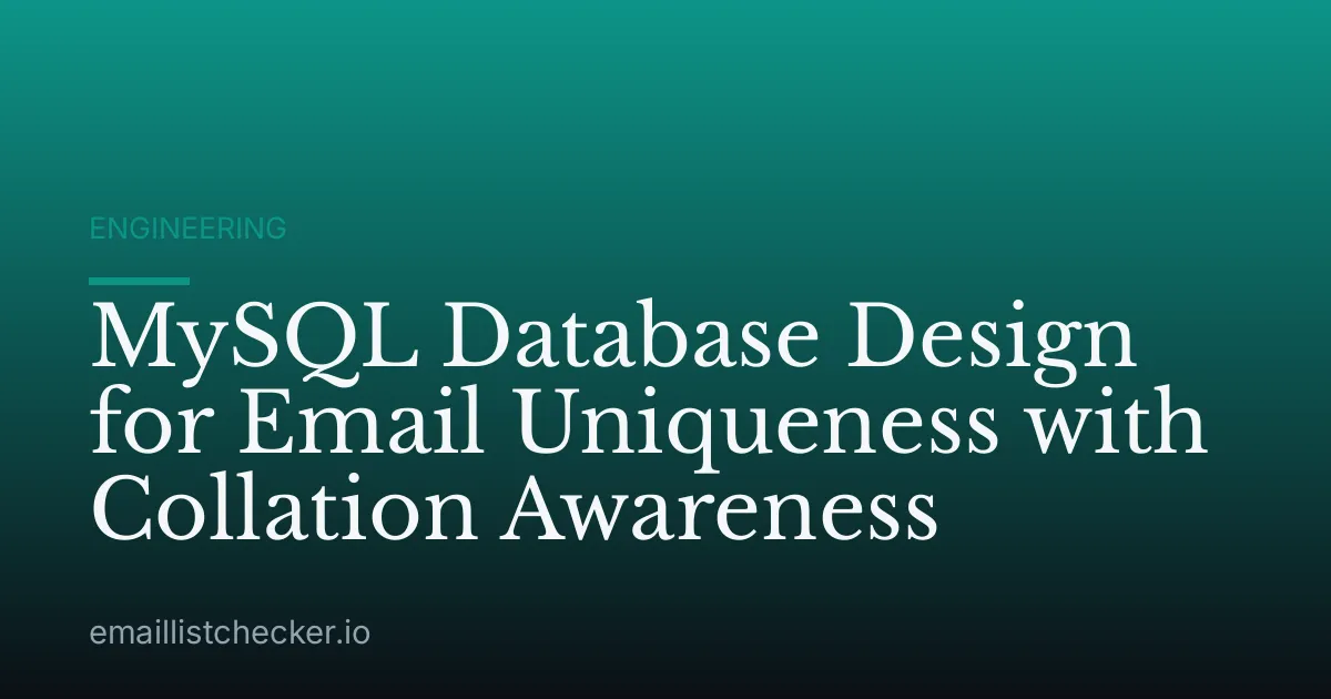 MySQL Database Design for Email Uniqueness with Collation Awareness