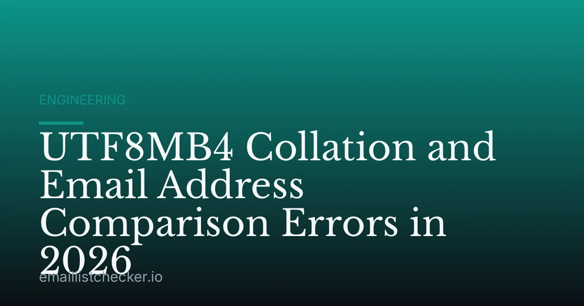 UTF8MB4 Collation and Email Address Comparison Errors in 2026