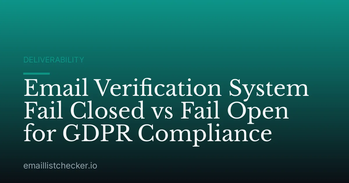 Email Verification System Fail Closed vs Fail Open for GDPR Compliance