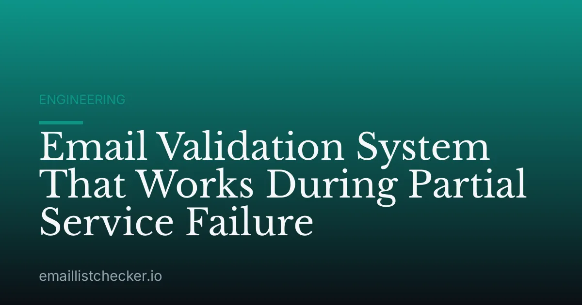 Email Validation System That Works During Partial Service Failure