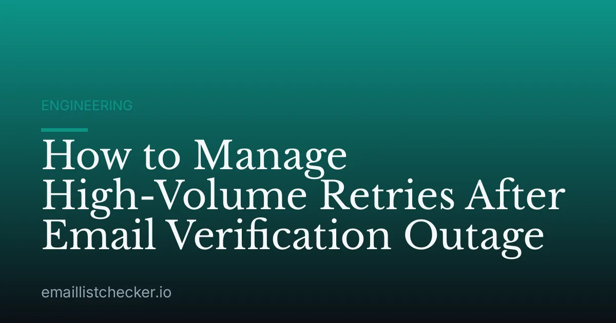 How to Manage High-Volume Retries After Email Verification Outage