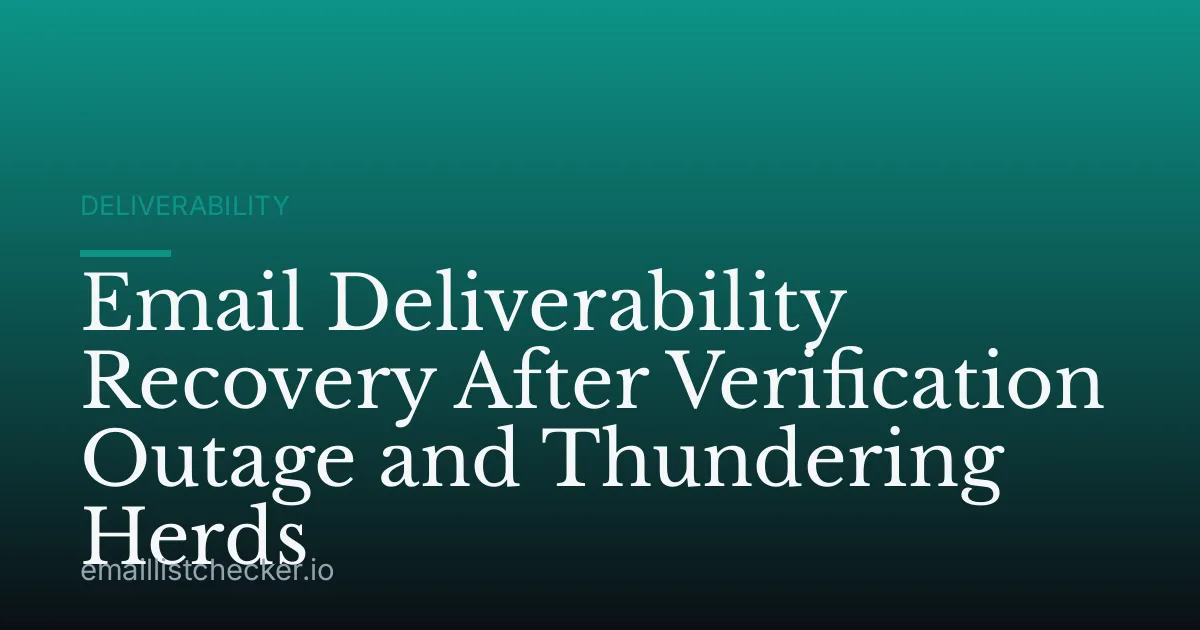 Email Deliverability Recovery After Verification Outage and Thundering Herds