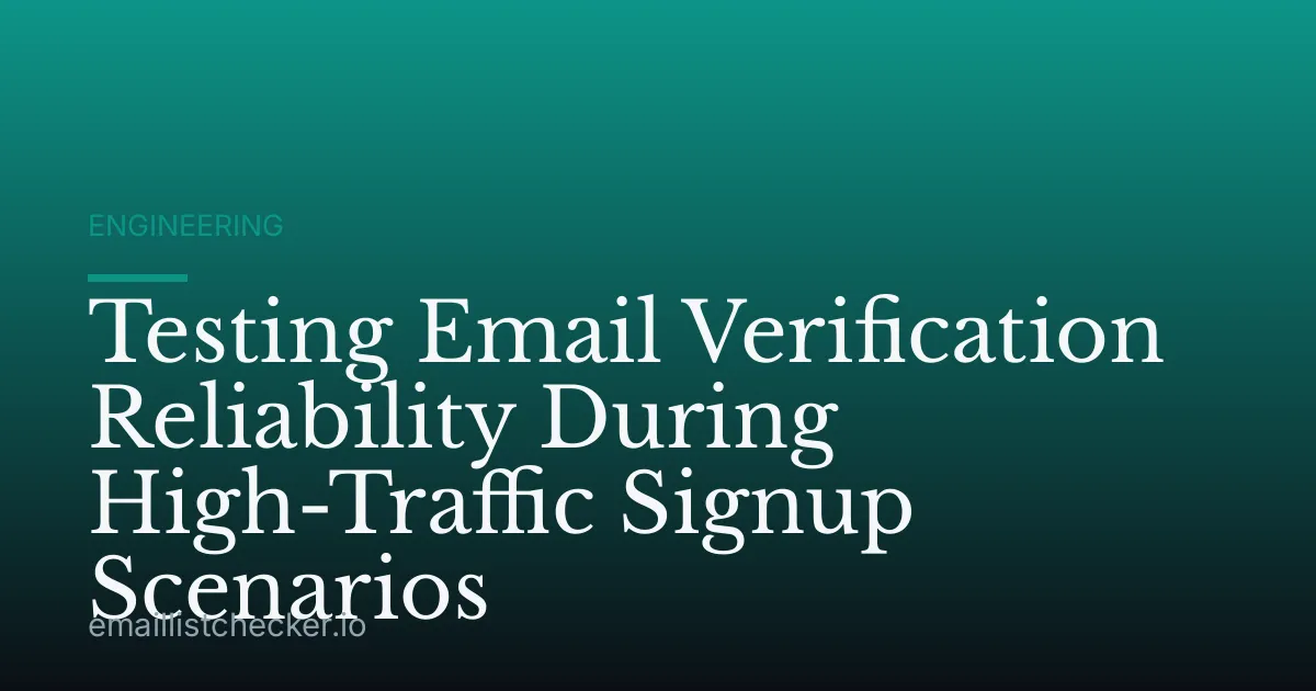 Testing Email Verification Reliability During High-Traffic Signup Scenarios