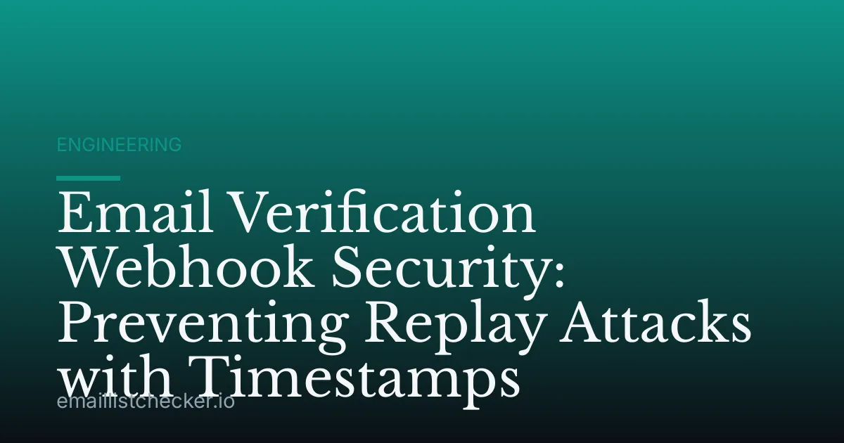 Email Verification Webhook Security: Preventing Replay Attacks with Timestamps