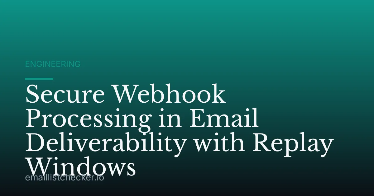 Secure Webhook Processing in Email Deliverability with Replay Windows