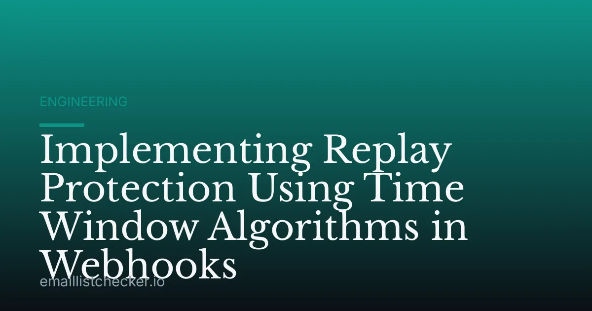 Implementing Replay Protection Using Time Window Algorithms in Webhooks