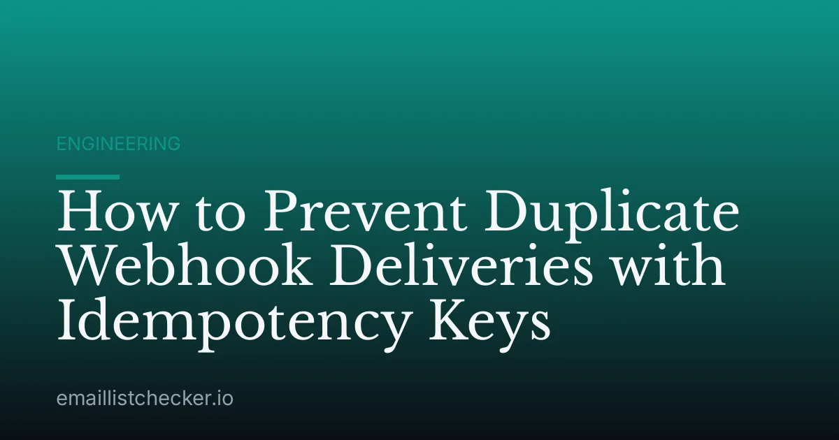 How to Prevent Duplicate Webhook Deliveries with Idempotency Keys