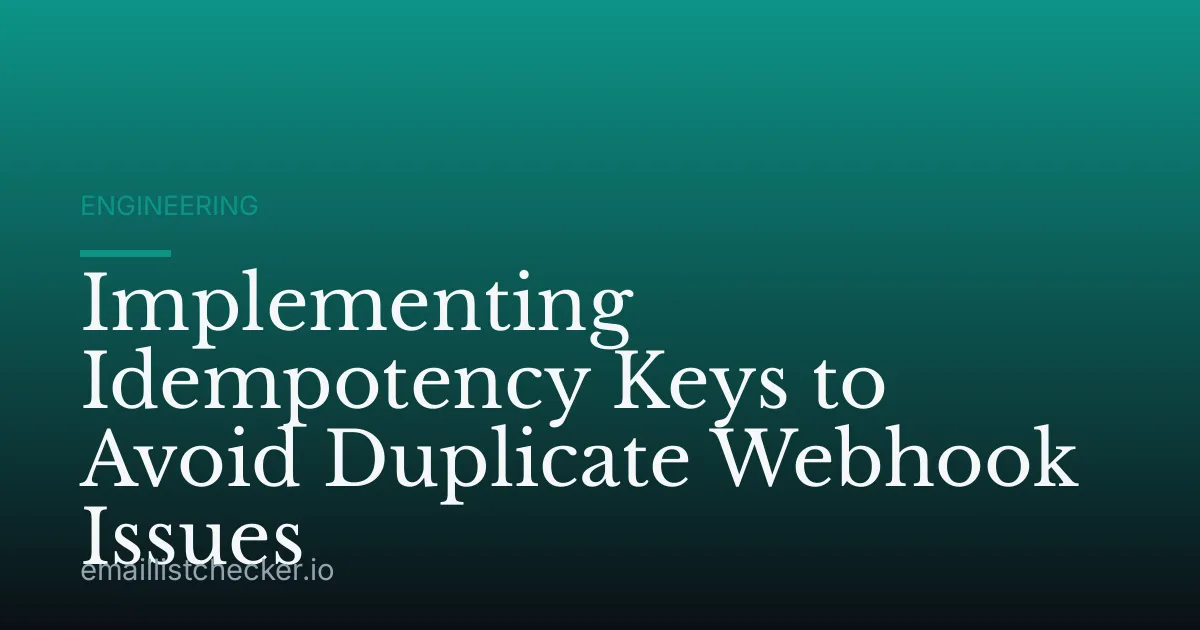 Implementing Idempotency Keys to Avoid Duplicate Webhook Issues