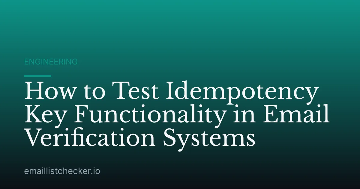 How to Test Idempotency Key Functionality in Email Verification Systems