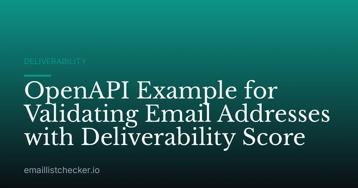 OpenAPI Example for Validating Email Addresses with Deliverability Score