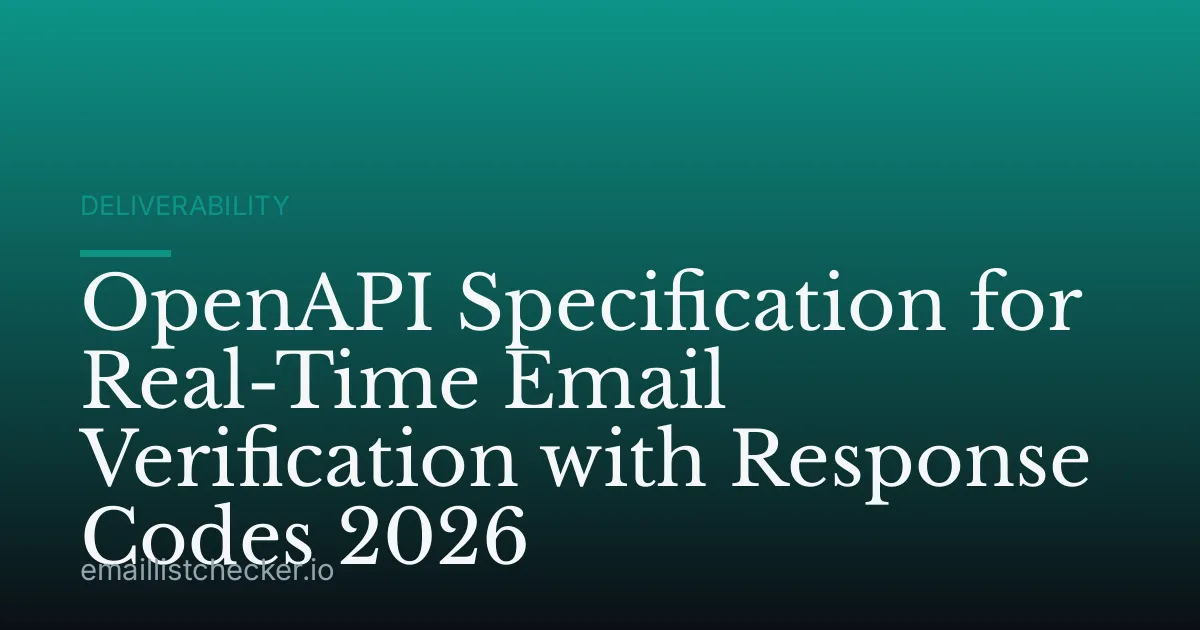 OpenAPI Specification for Real-Time Email Verification with Response Codes 2026