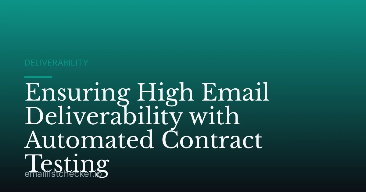 Ensuring High Email Deliverability with Automated Contract Testing