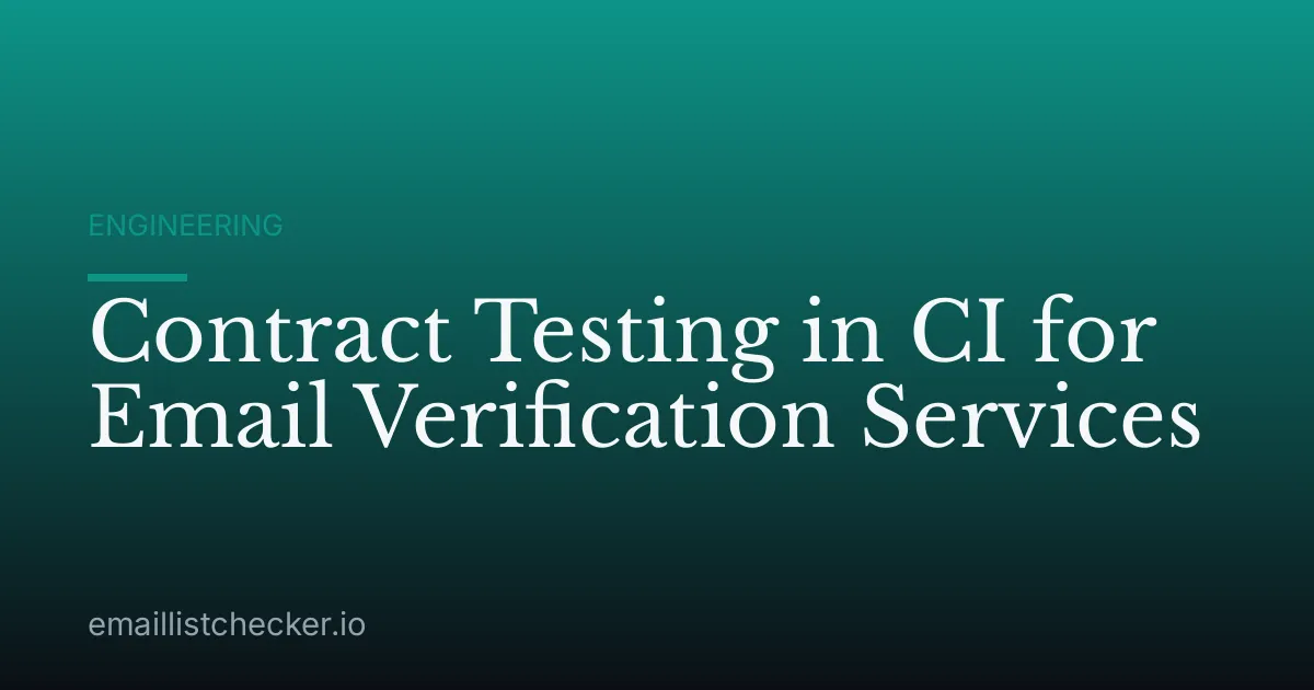 Contract Testing in CI for Email Verification Services