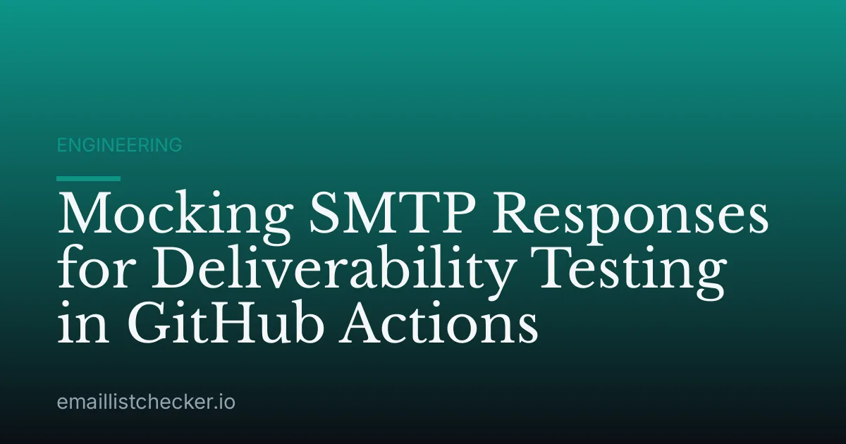 Mocking SMTP Responses for Deliverability Testing in GitHub Actions
