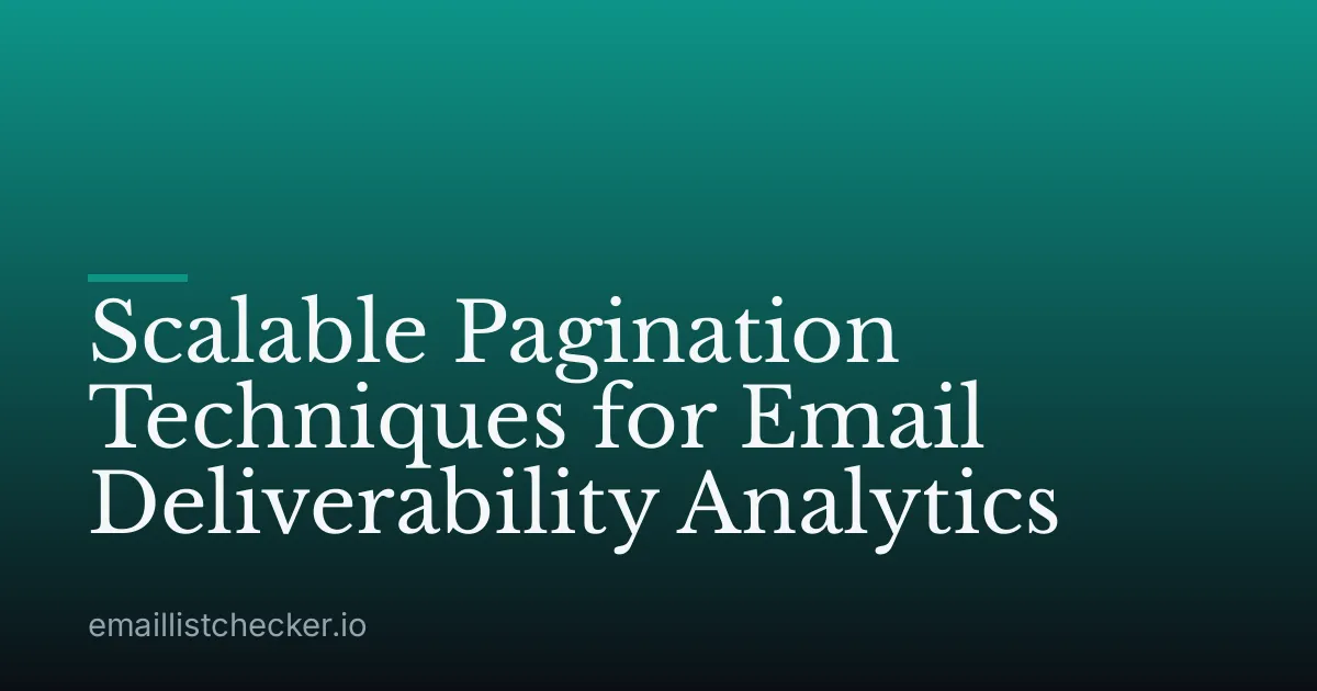 Scalable Pagination Techniques for Email Deliverability Analytics