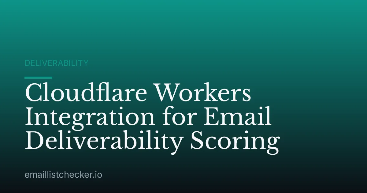 Cloudflare Workers Integration for Email Deliverability Scoring