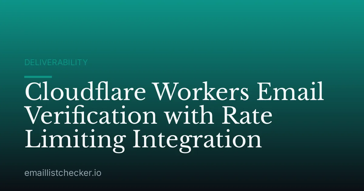 Cloudflare Workers Email Verification with Rate Limiting Integration