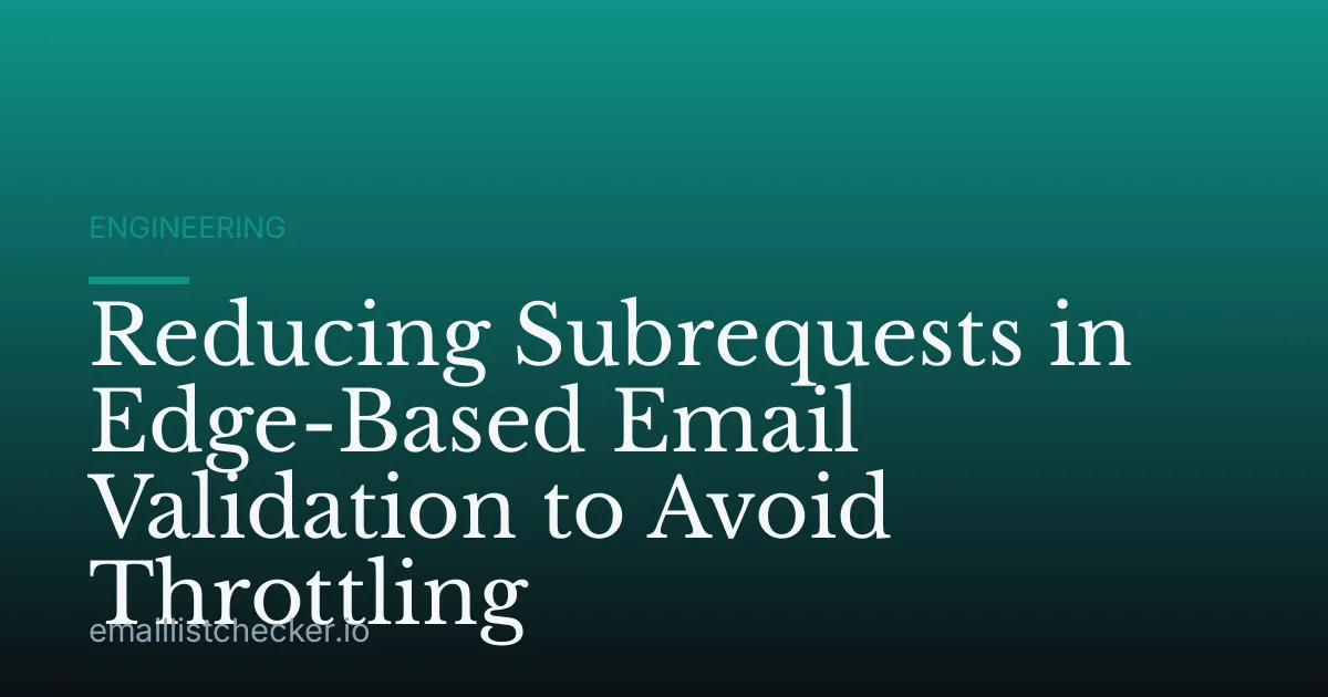 Reducing Subrequests in Edge-Based Email Validation to Avoid Throttling