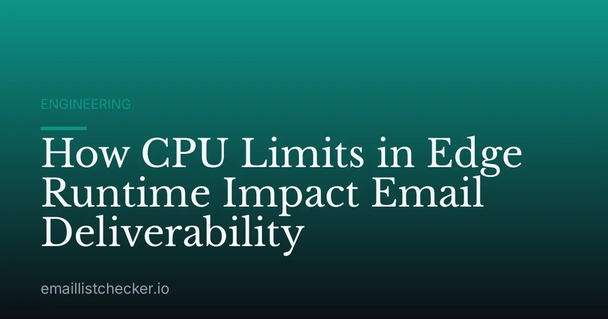 How CPU Limits in Edge Runtime Impact Email Deliverability