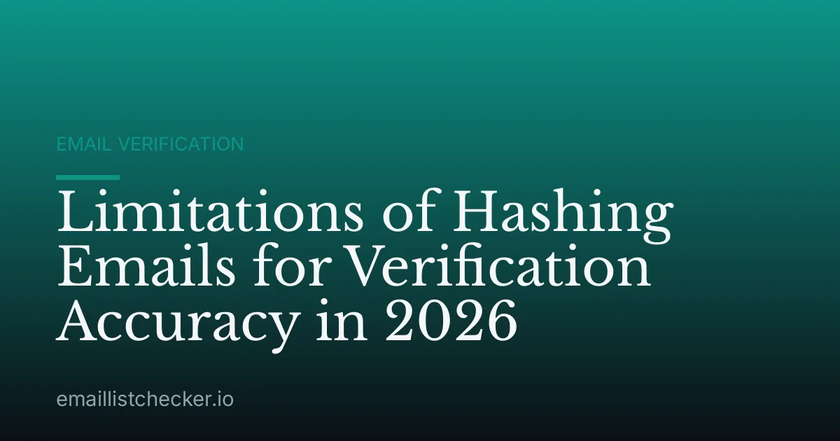 Limitations of Hashing Emails for Verification Accuracy in 2026