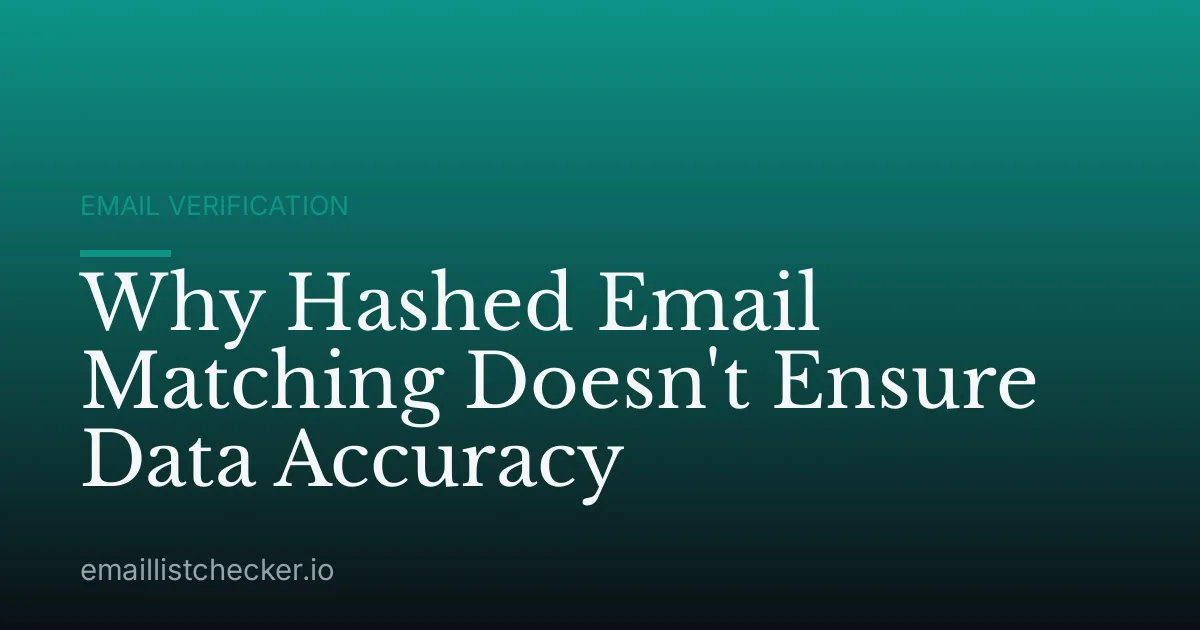 Why Hashed Email Matching Doesn't Ensure Data Accuracy