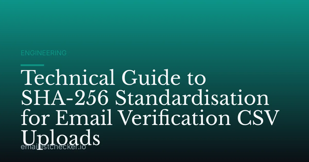 Technical Guide to SHA-256 Standardisation for Email Verification CSV Uploads