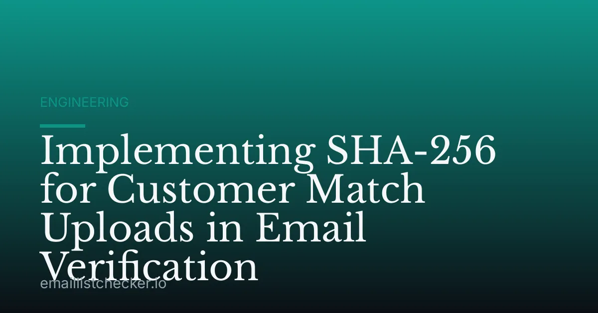Implementing SHA-256 for Customer Match Uploads in Email Verification