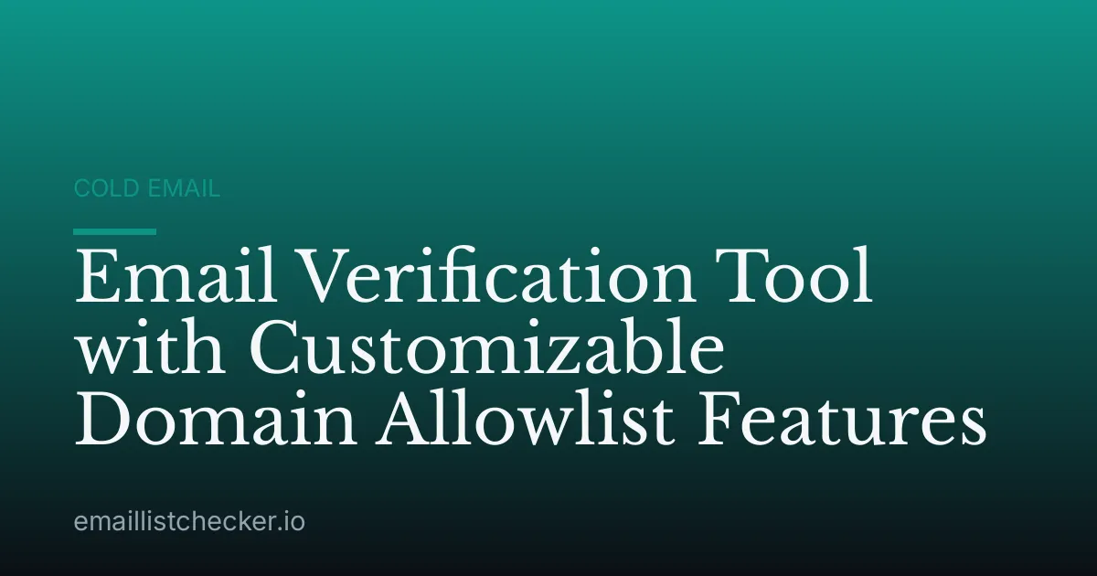 Email Verification Tool with Customizable Domain Allowlist Features