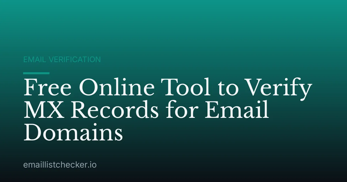Free Online Tool to Verify MX Records for Email Domains