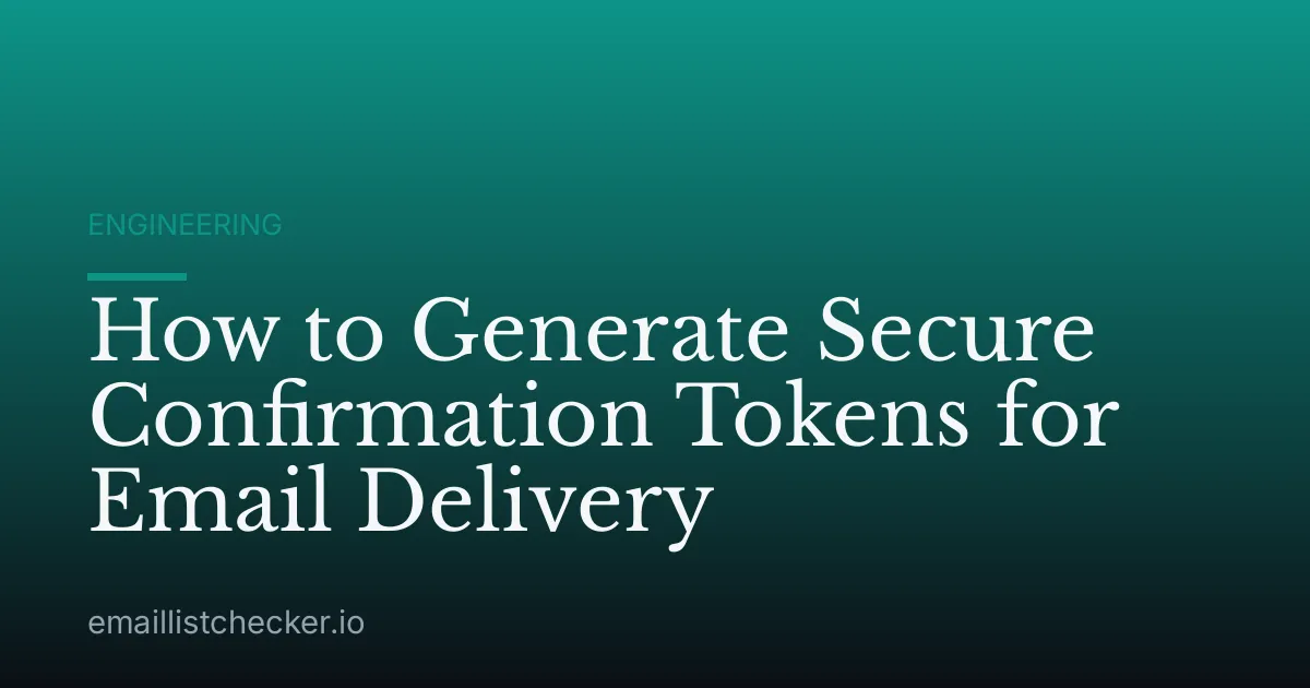How to Generate Secure Confirmation Tokens for Email Delivery