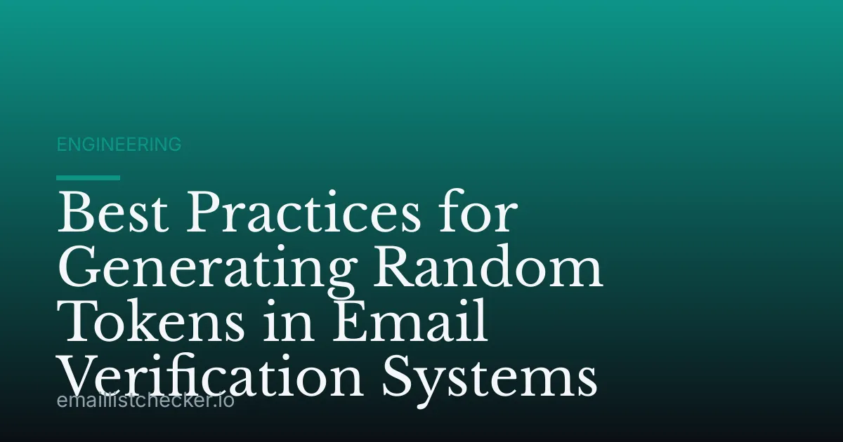 Best Practices for Generating Random Tokens in Email Verification Systems