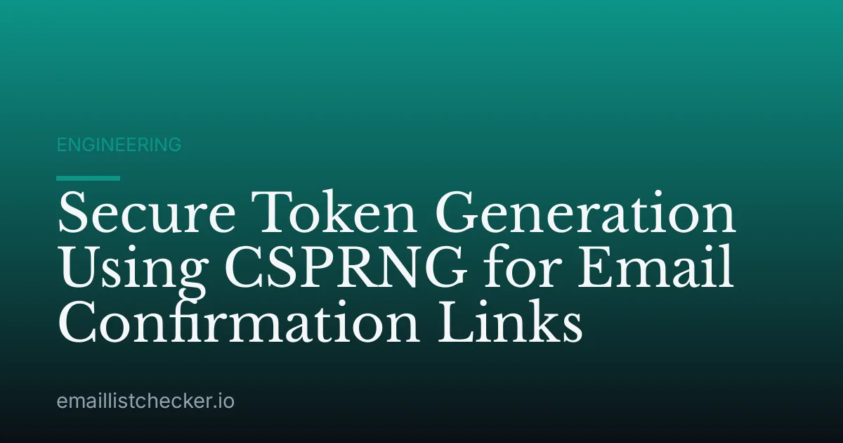 Secure Token Generation Using CSPRNG for Email Confirmation Links