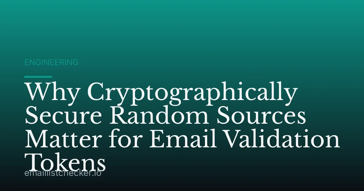 Why Cryptographically Secure Random Sources Matter for Email Validation Tokens