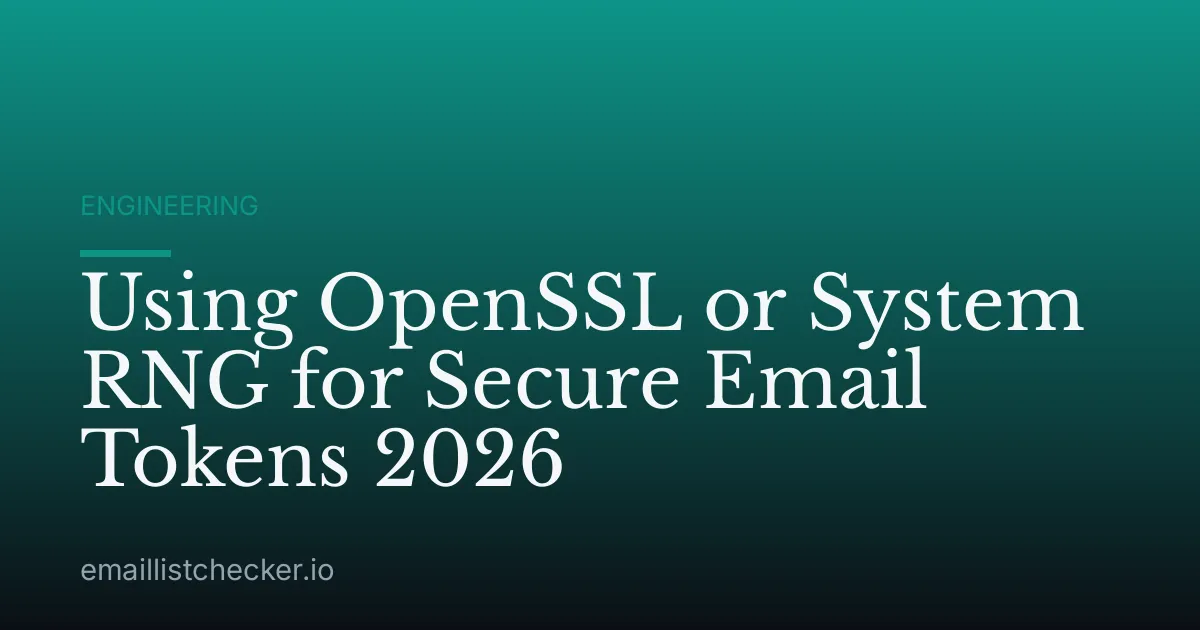 Using OpenSSL or System RNG for Secure Email Tokens 2026