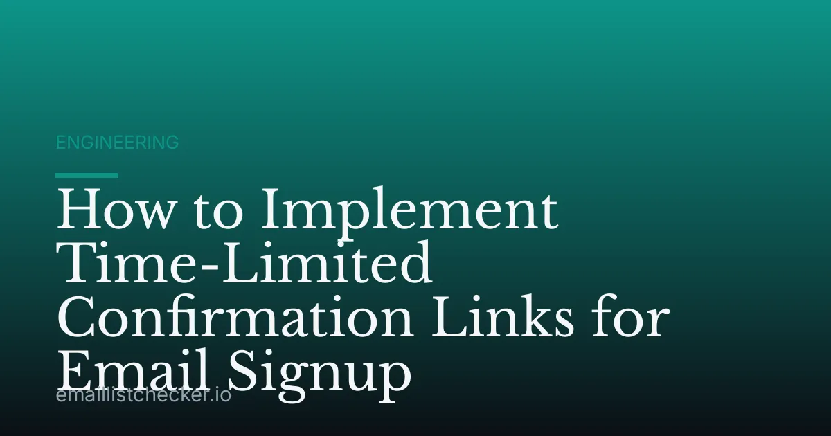 How to Implement Time-Limited Confirmation Links for Email Signup
