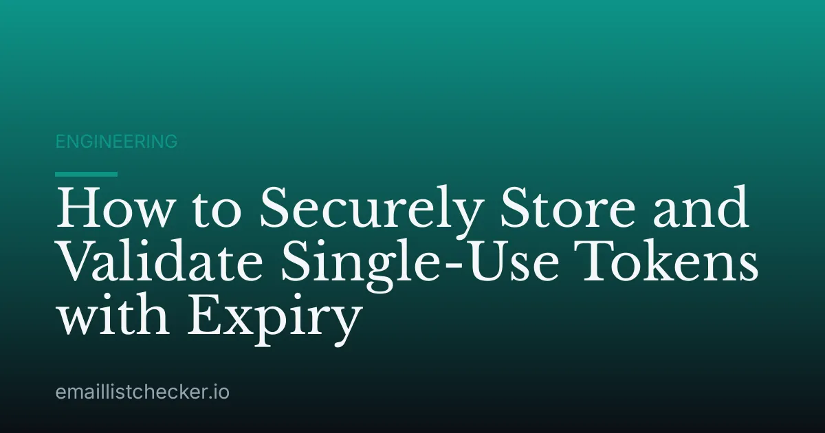 How to Securely Store and Validate Single-Use Tokens with Expiry