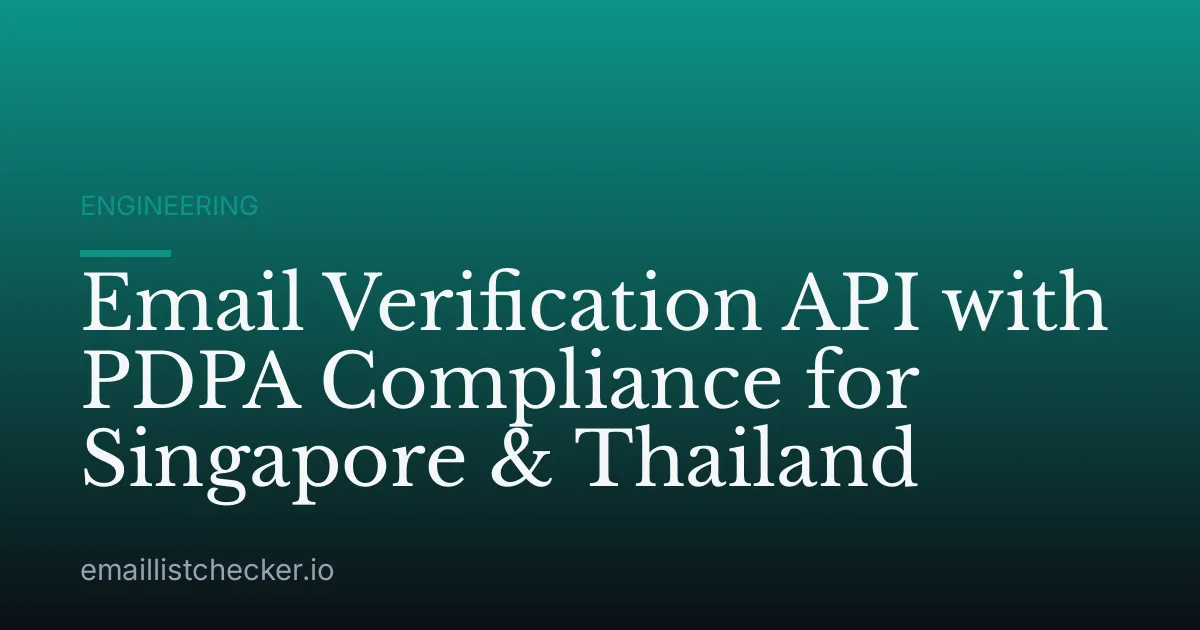 Email Verification API with PDPA Compliance for Singapore & Thailand